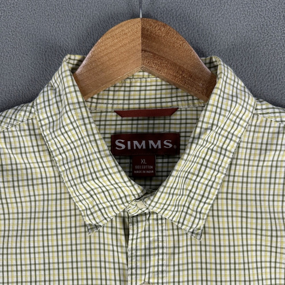 Simms Shirt Mens XL Yellow Green Vented Performance Fishing Beach Outdoor Camp - Picture 5 of 9